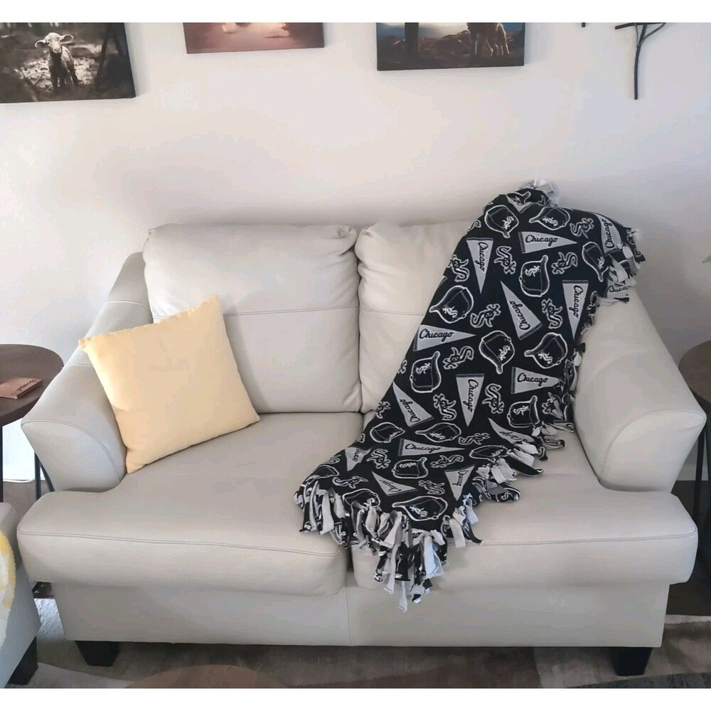 Chicago White Sox 60x50 Reversible Fleece Tie Throw Blanket Handmade MLB